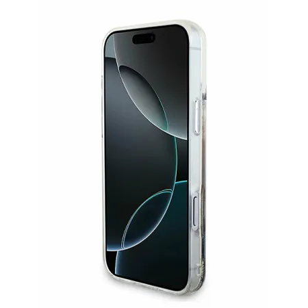 Guess для iPhone 17 Pro Max чехол Liquid Glitter Charms Hard Gold