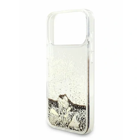 Guess для iPhone 17 Pro чехол Liquid Glitter Charms Hard Gold