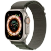 Apple Watch Series Ultra 49mm Titanium Case with Green Alpine Loop S