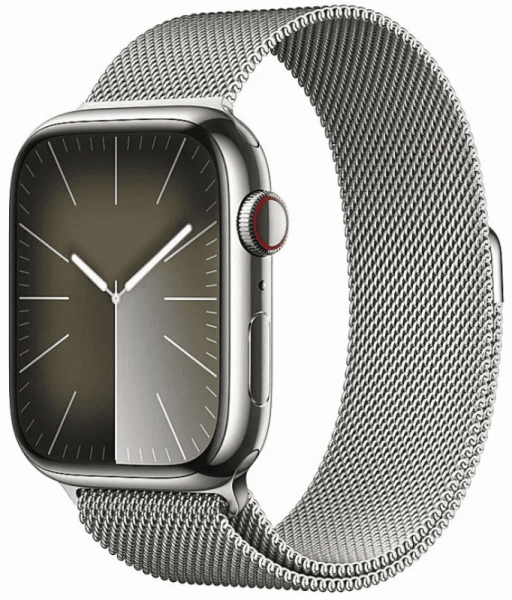 Apple Watch Series 9 45mm Silver Stainless Steel Case with Silver Millanese Loop